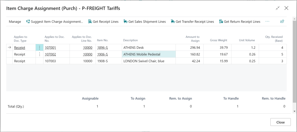 Manage Tariffs with Business Central Item Charges